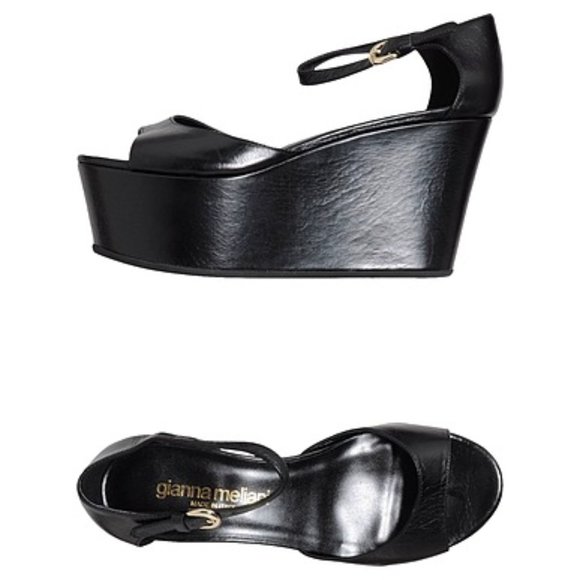 NIB $255 Giianna Meliani platform leather sandals. IT  40 US 9 - Picture 1 of 5